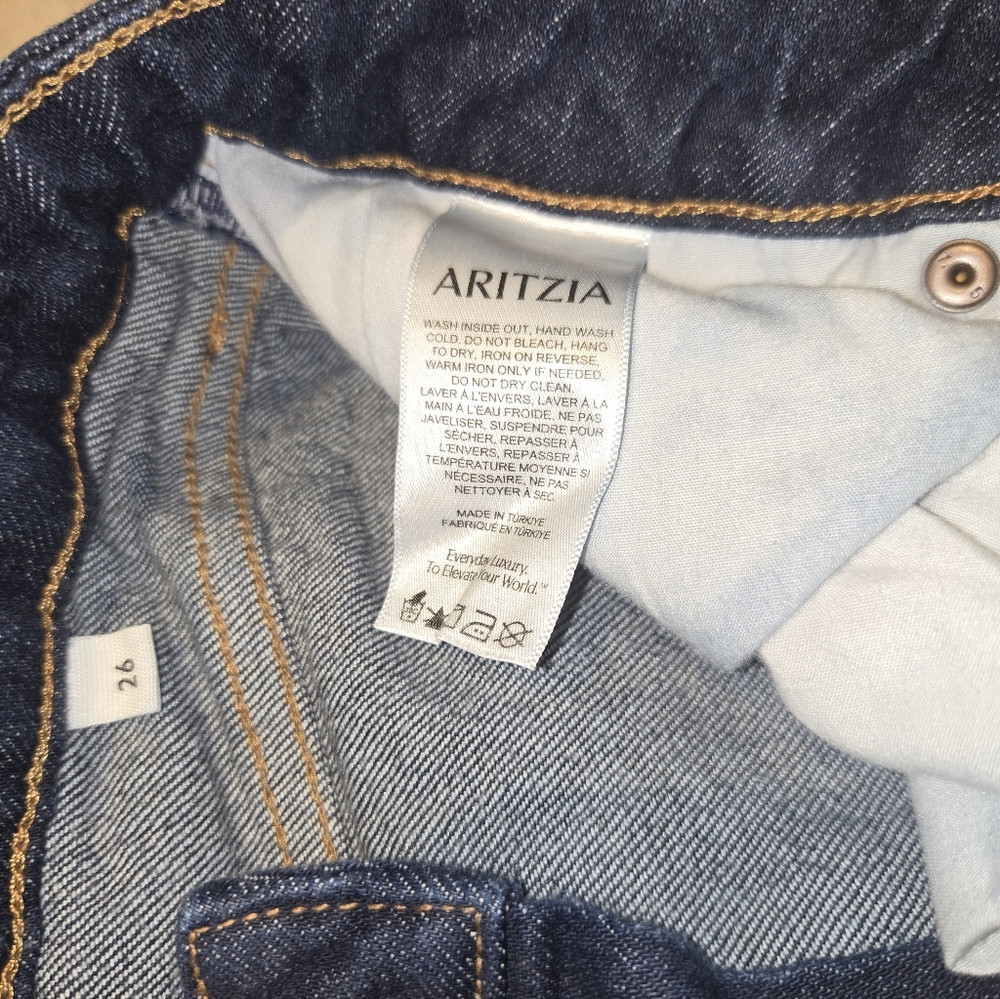 Denim Forum The Remy [Size 26] Dark Wide Leg Jean By Aritzia - Picture 3 of 11